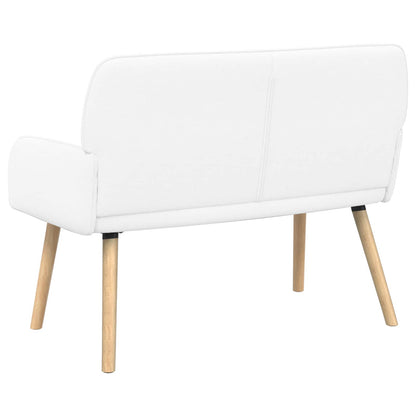 vidaXL 2 Seater Sofa with Solid Wood Legs 2-Seater White Linen Fabric