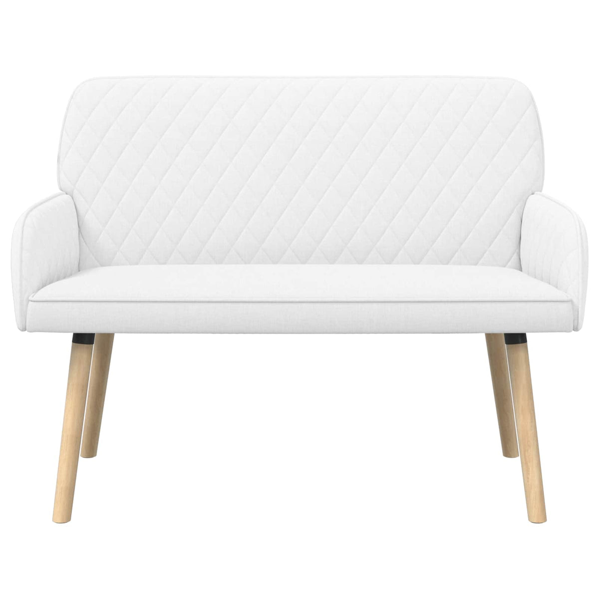 vidaXL 2 Seater Sofa with Solid Wood Legs 2-Seater White Linen Fabric