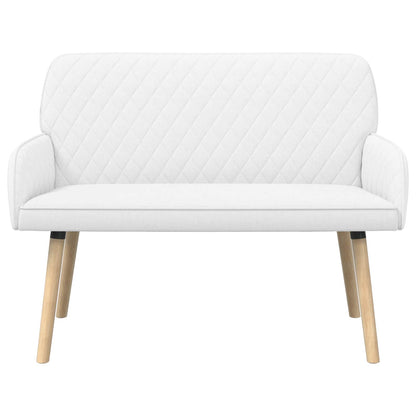 vidaXL 2 Seater Sofa with Solid Wood Legs 2-Seater White Linen Fabric