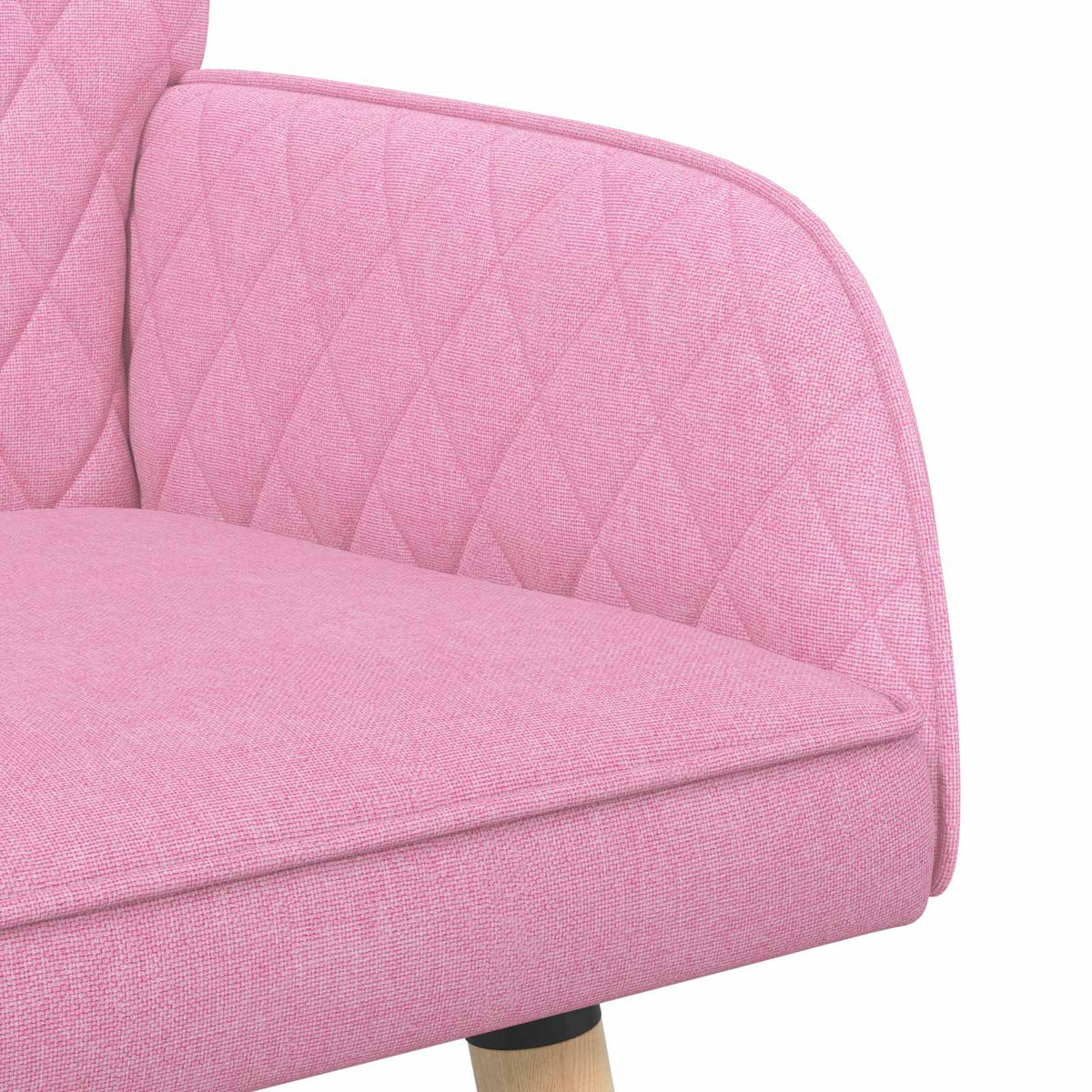 vidaXL 2 Seater Sofa with Solid Wood Legs 2-Seater Pink Linen Fabric