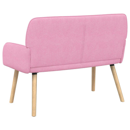 vidaXL 2 Seater Sofa with Solid Wood Legs 2-Seater Pink Linen Fabric