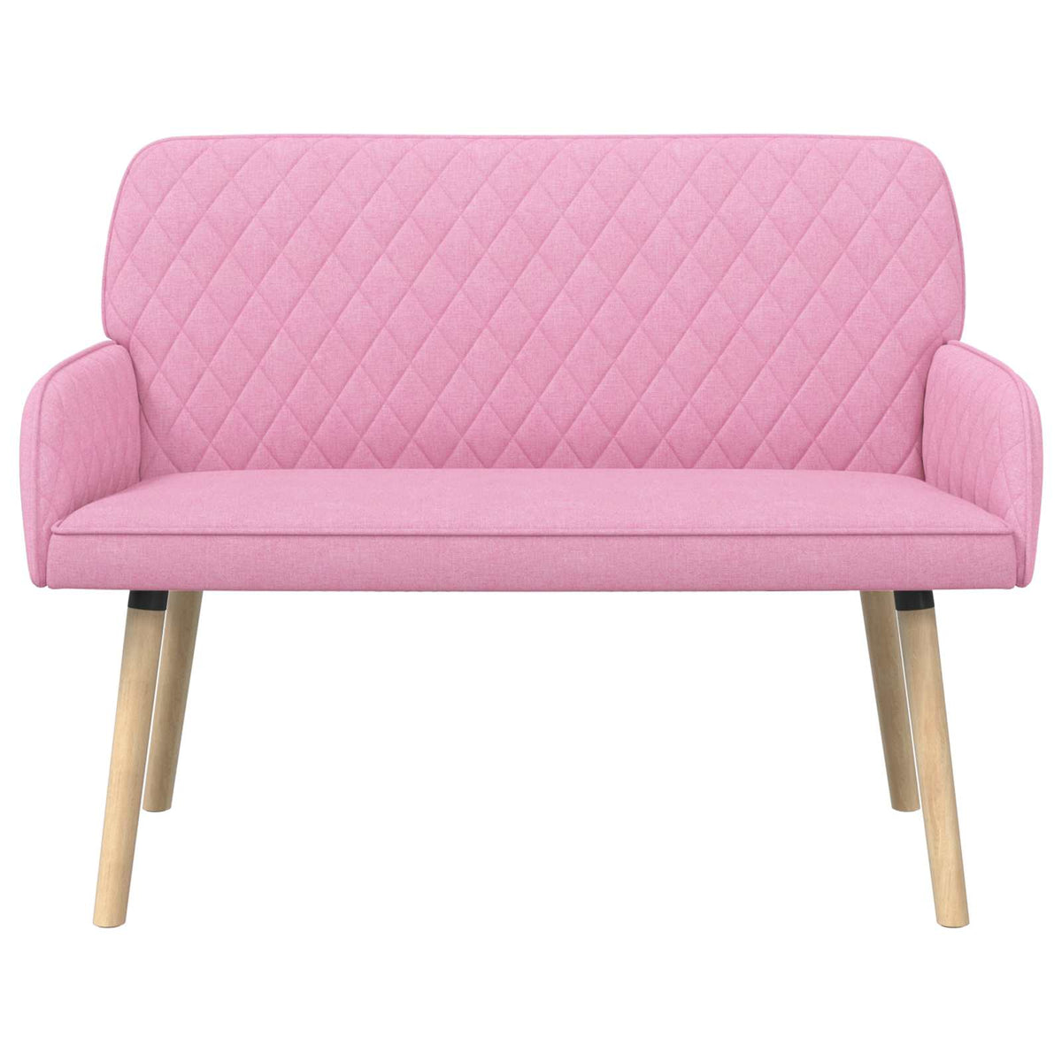 vidaXL 2 Seater Sofa with Solid Wood Legs 2-Seater Pink Linen Fabric
