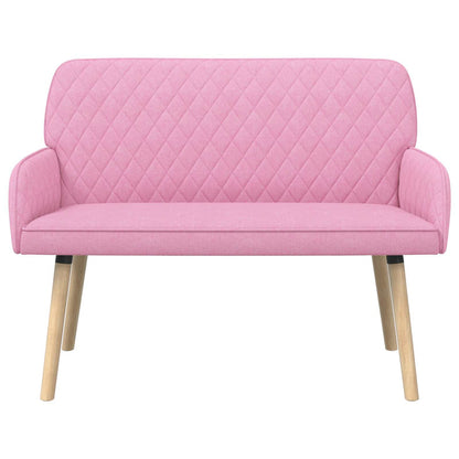 vidaXL 2 Seater Sofa with Solid Wood Legs 2-Seater Pink Linen Fabric