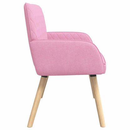 vidaXL 2 Seater Sofa with Solid Wood Legs 2-Seater Pink Linen Fabric
