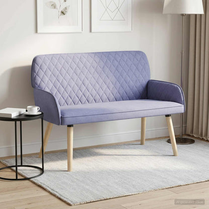 vidaXL 2 Seater Sofa with Solid Wood Legs 2-Seater Jeans Blue