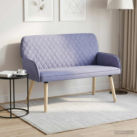 vidaXL 2 Seater Sofa with Solid Wood Legs 2-Seater Jeans Blue