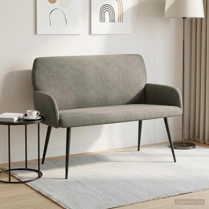vidaXL 2 Seater Sofa with Metal Legs 2-Seater Light Grey