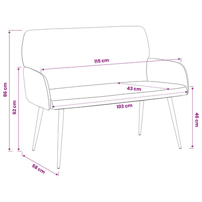 vidaXL 2 Seater Sofa with Metal Legs 2-Seater Dark Grey