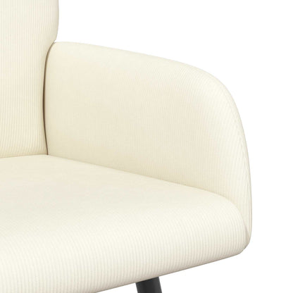 vidaXL 2 Seater Sofa with Metal Legs 2-Seater Cream Corduroy Fabric