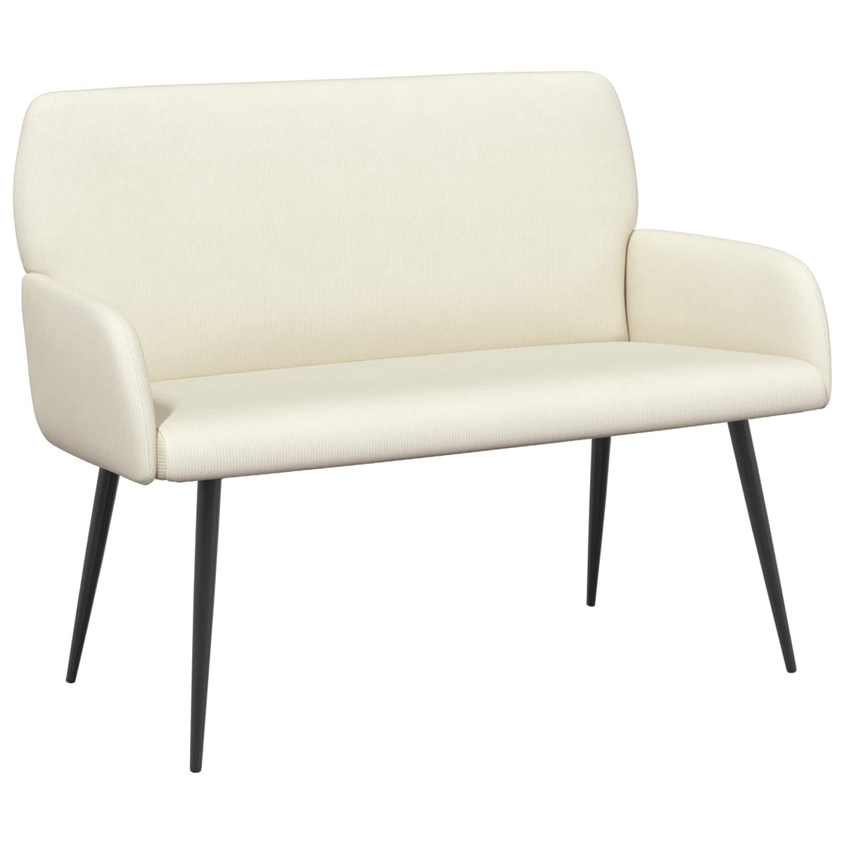 vidaXL 2 Seater Sofa with Metal Legs 2-Seater Cream Corduroy Fabric