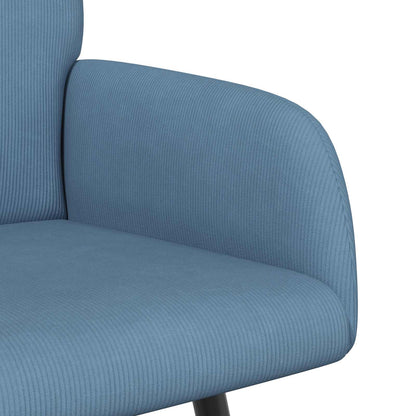 vidaXL 2 Seater Sofa with Metal Legs 2-Seater Blue Corduroy Fabric