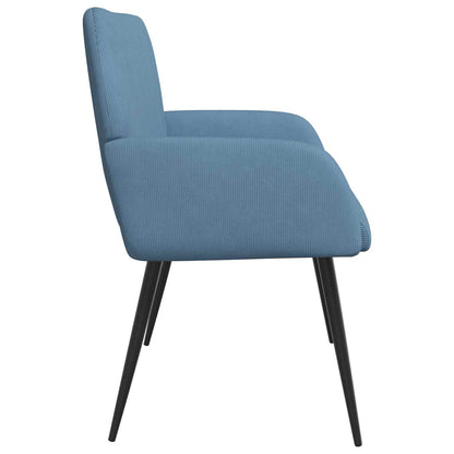 vidaXL 2 Seater Sofa with Metal Legs 2-Seater Blue Corduroy Fabric