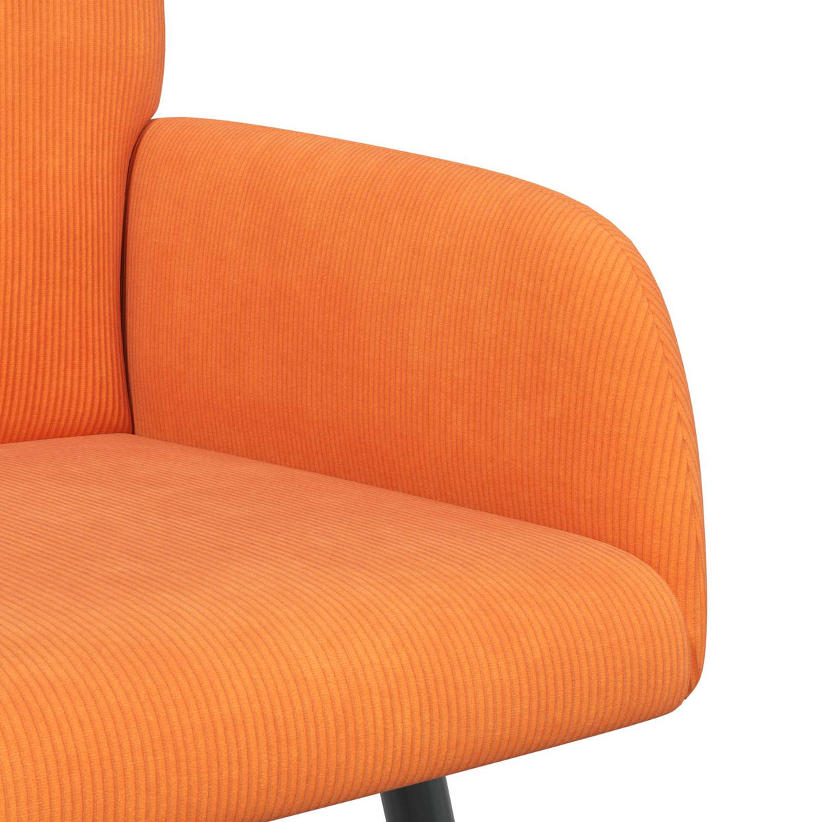 vidaXL 2 Seater Sofa with Metal Legs 2-Seater Orange Corduroy Fabric
