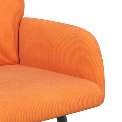vidaXL 2 Seater Sofa with Metal Legs 2-Seater Orange Corduroy Fabric