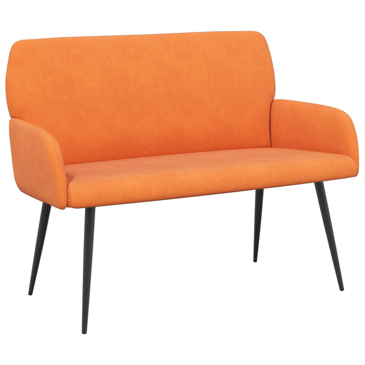 vidaXL 2 Seater Sofa with Metal Legs 2-Seater Orange Corduroy Fabric