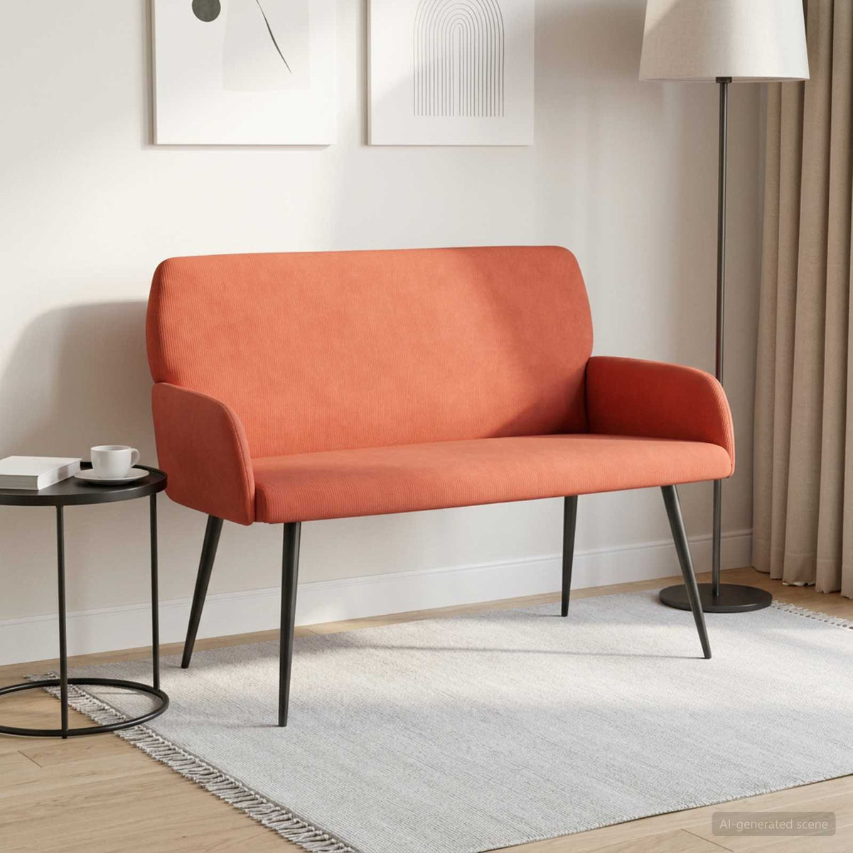 vidaXL 2 Seater Sofa with Metal Legs 2-Seater Red Orange