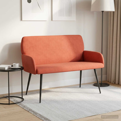 vidaXL 2 Seater Sofa with Metal Legs 2-Seater Red Orange