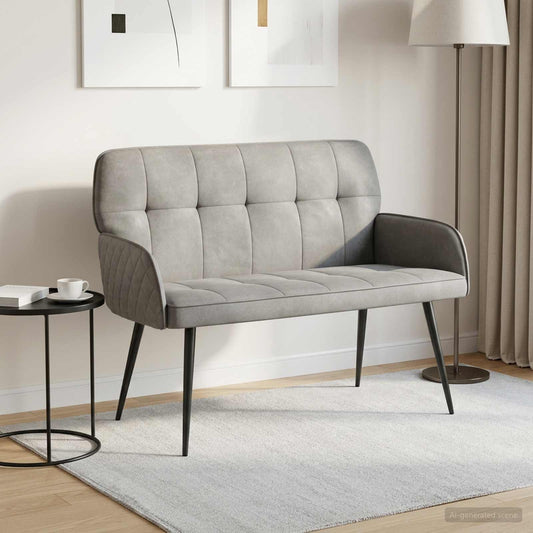 vidaXL 2 Seater Sofa with Metal Legs 2-Seater Light Grey Velvet
