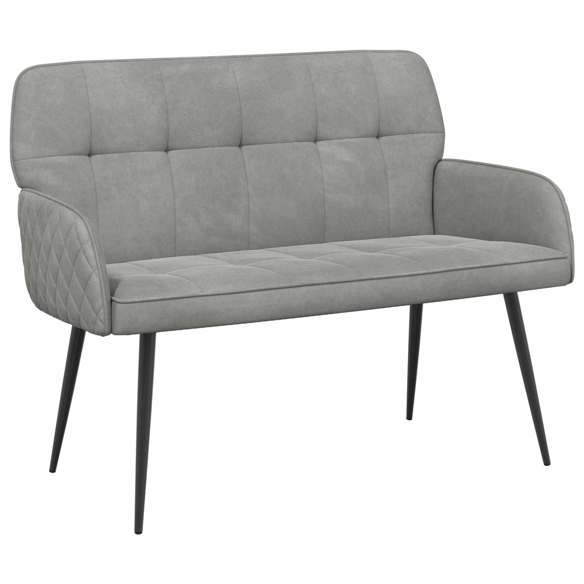 vidaXL 2 Seater Sofa with Metal Legs 2-Seater Light Grey Velvet