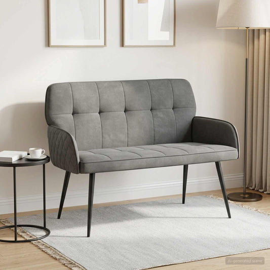 vidaXL 2 Seater Sofa with Metal Legs 2-Seater Dark Grey Velvet