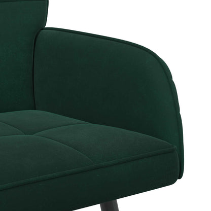 vidaXL 2 Seater Sofa with Metal Legs 2-Seater Dark Green Velvet