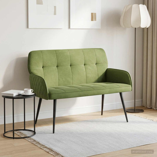 vidaXL 2 Seater Sofa with Metal Legs 2-Seater Light Green Velvet
