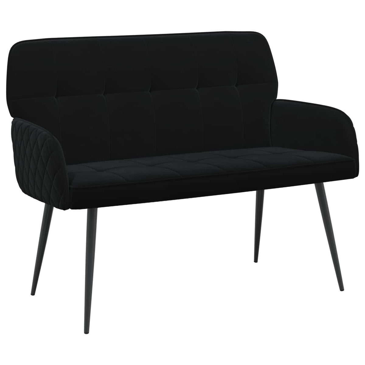 vidaXL 2 Seater Sofa with Metal Legs 2-Seater Black Velvet