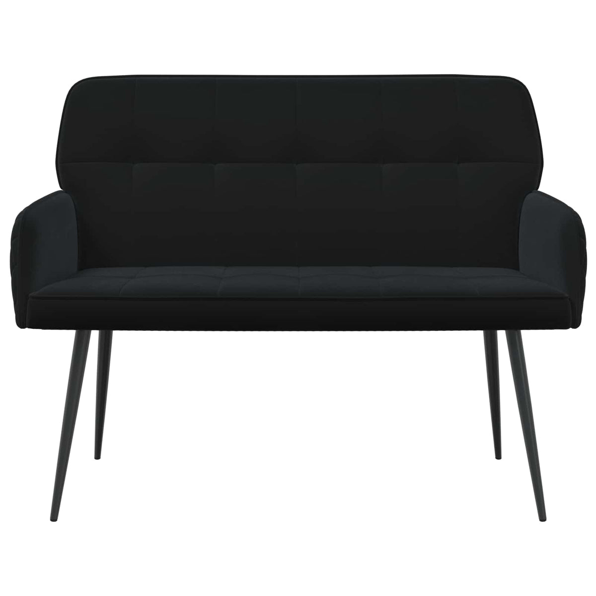 vidaXL 2 Seater Sofa with Metal Legs 2-Seater Black Velvet