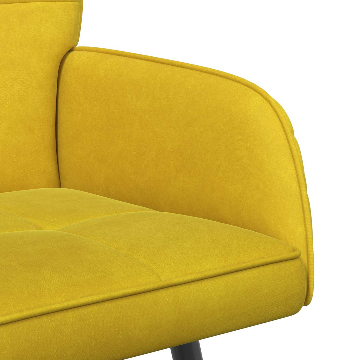 vidaXL 2 Seater Sofa with Metal Legs 2-Seater Yellow Velvet