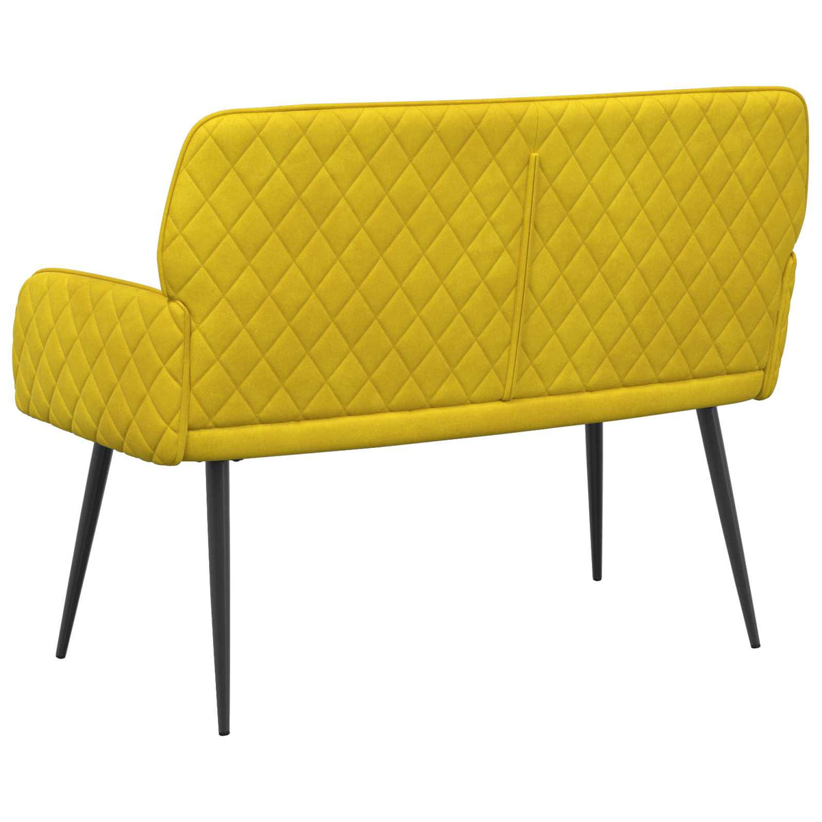 vidaXL 2 Seater Sofa with Metal Legs 2-Seater Yellow Velvet