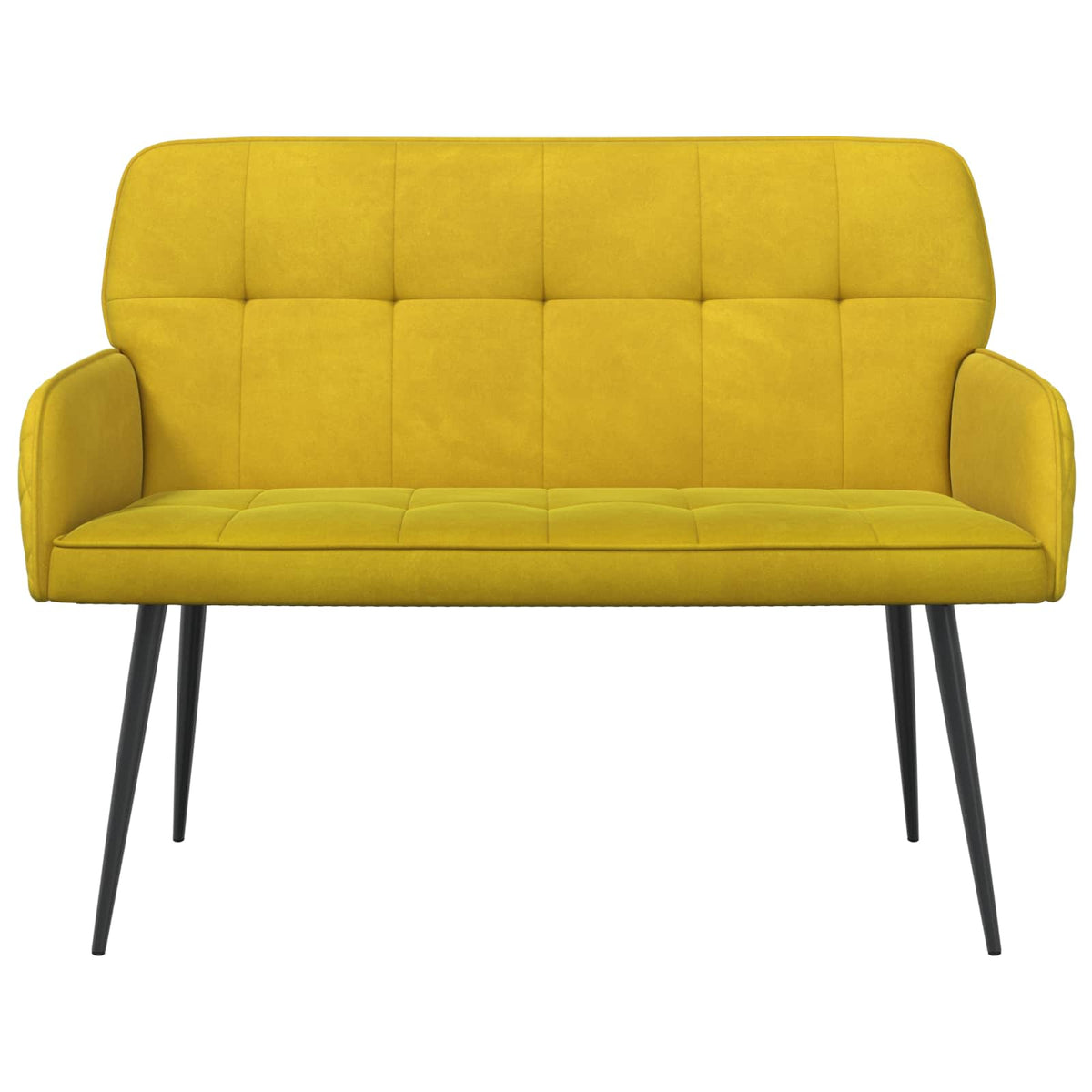 vidaXL 2 Seater Sofa with Metal Legs 2-Seater Yellow Velvet
