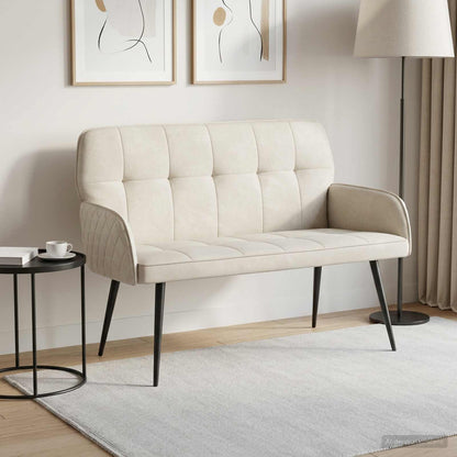 vidaXL 2 Seater Sofa with Metal Legs 2-Seater Cream Velvet