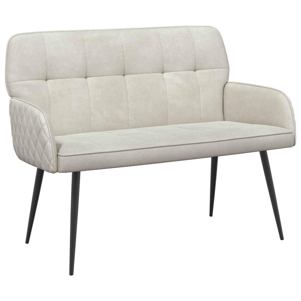 vidaXL 2 Seater Sofa with Metal Legs 2-Seater Cream Velvet