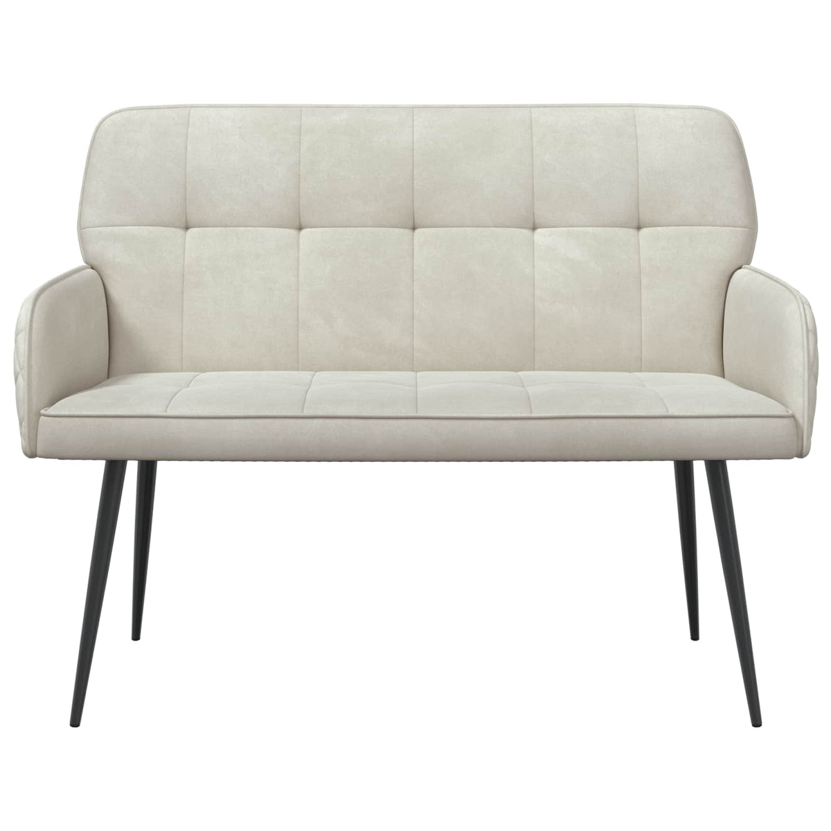 vidaXL 2 Seater Sofa with Metal Legs 2-Seater Cream Velvet