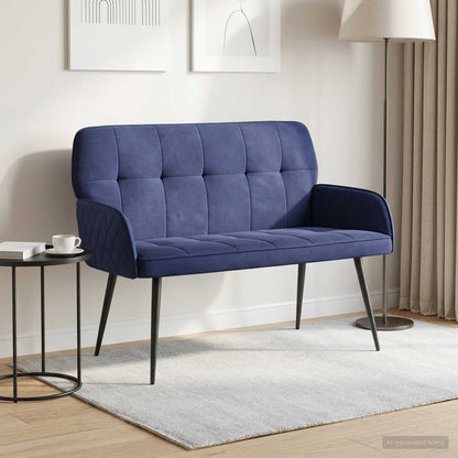 vidaXL 2 Seater Sofa with Metal Legs 2-Seater Police Blue Velvet