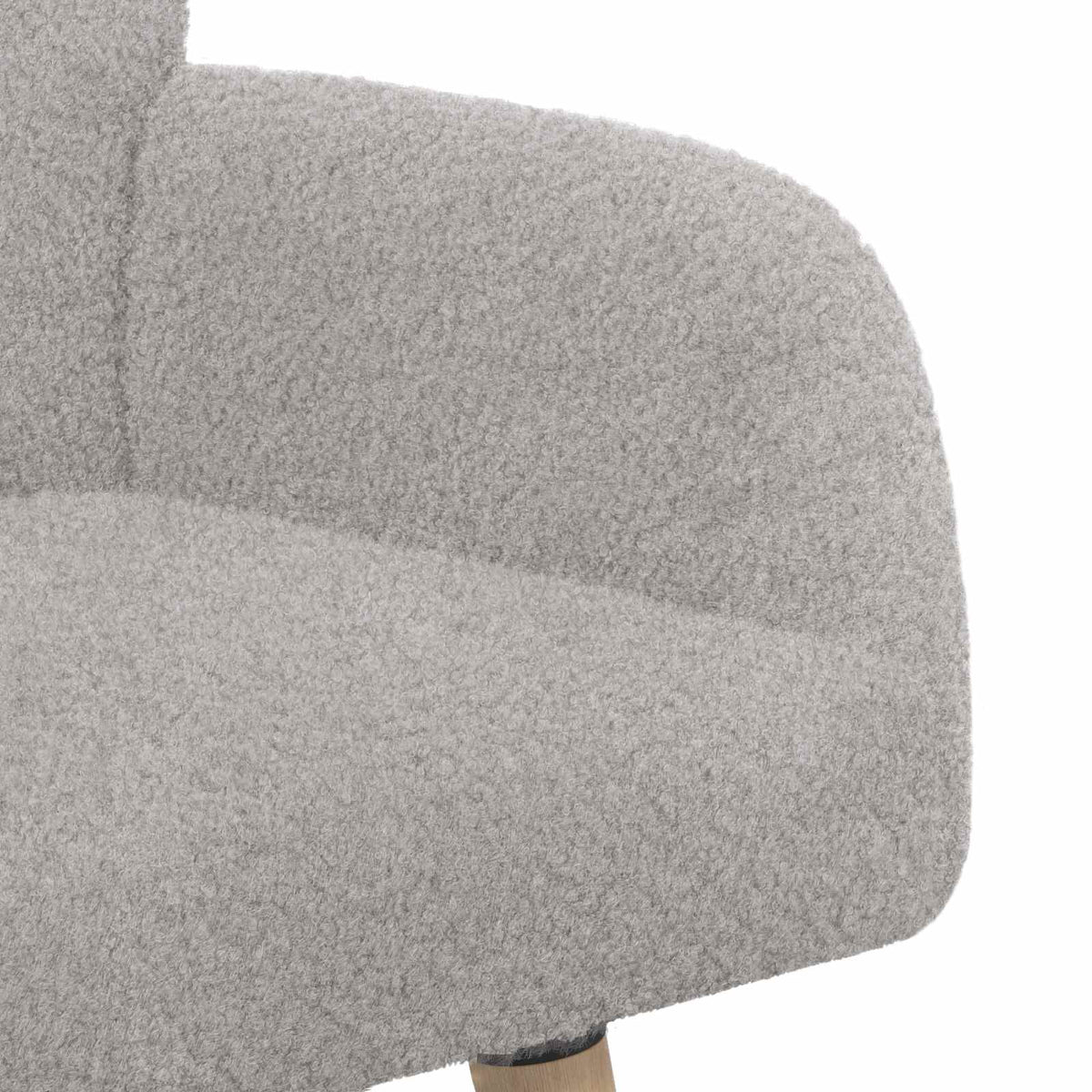 vidaXL 2 Seater Sofa with Solid Wood Legs Light Grey Bouclé