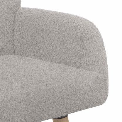 vidaXL 2 Seater Sofa with Solid Wood Legs Light Grey Bouclé