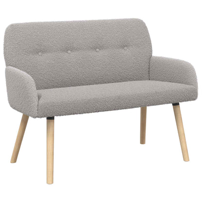 vidaXL 2 Seater Sofa with Solid Wood Legs Light Grey Bouclé