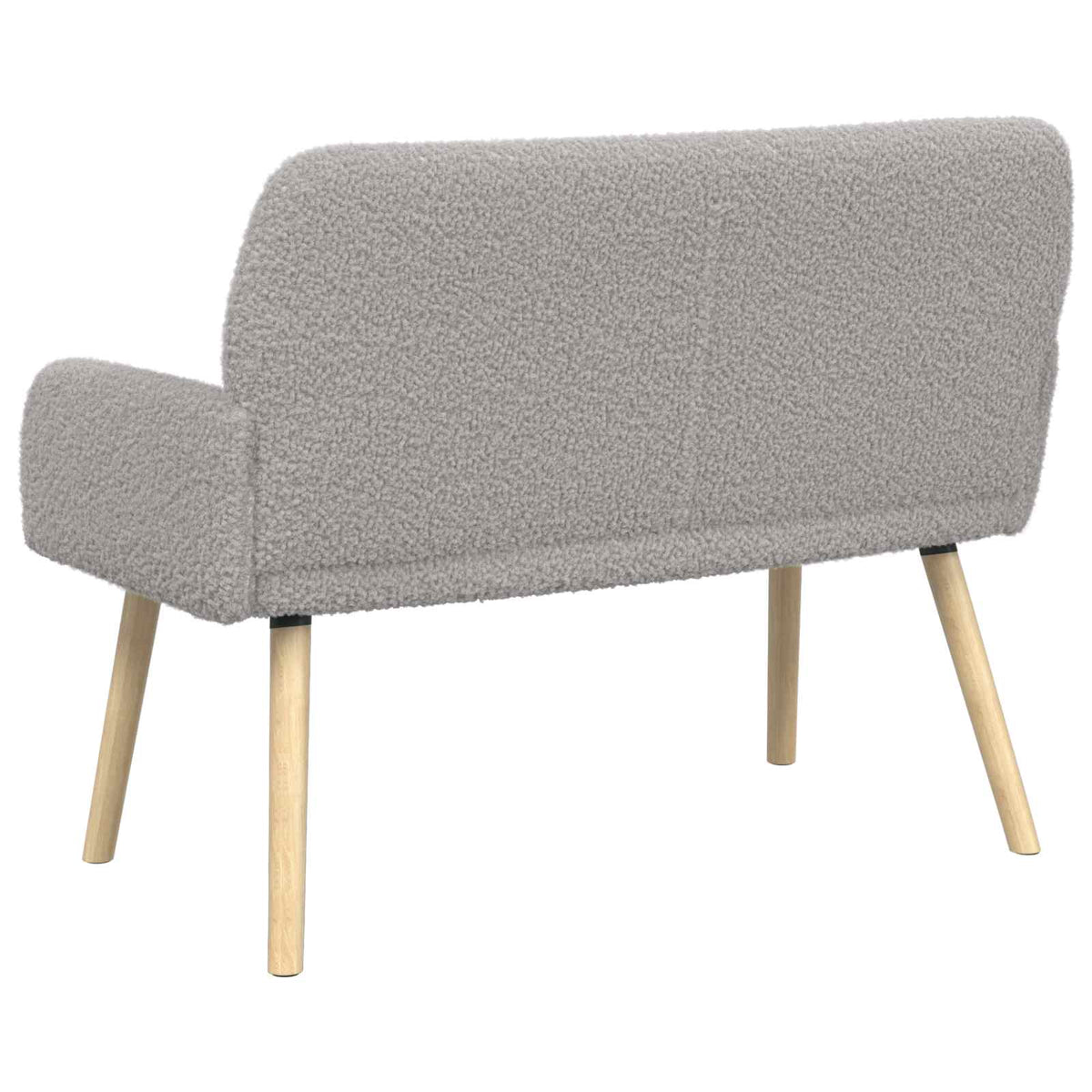vidaXL 2 Seater Sofa with Solid Wood Legs Light Grey Bouclé