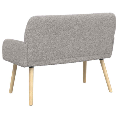vidaXL 2 Seater Sofa with Solid Wood Legs Light Grey Bouclé