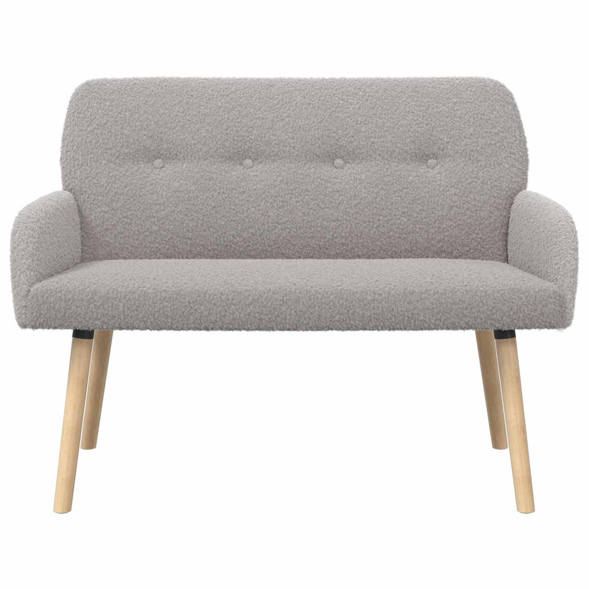 vidaXL 2 Seater Sofa with Solid Wood Legs Light Grey Bouclé
