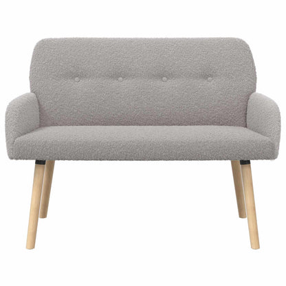 vidaXL 2 Seater Sofa with Solid Wood Legs Light Grey Bouclé