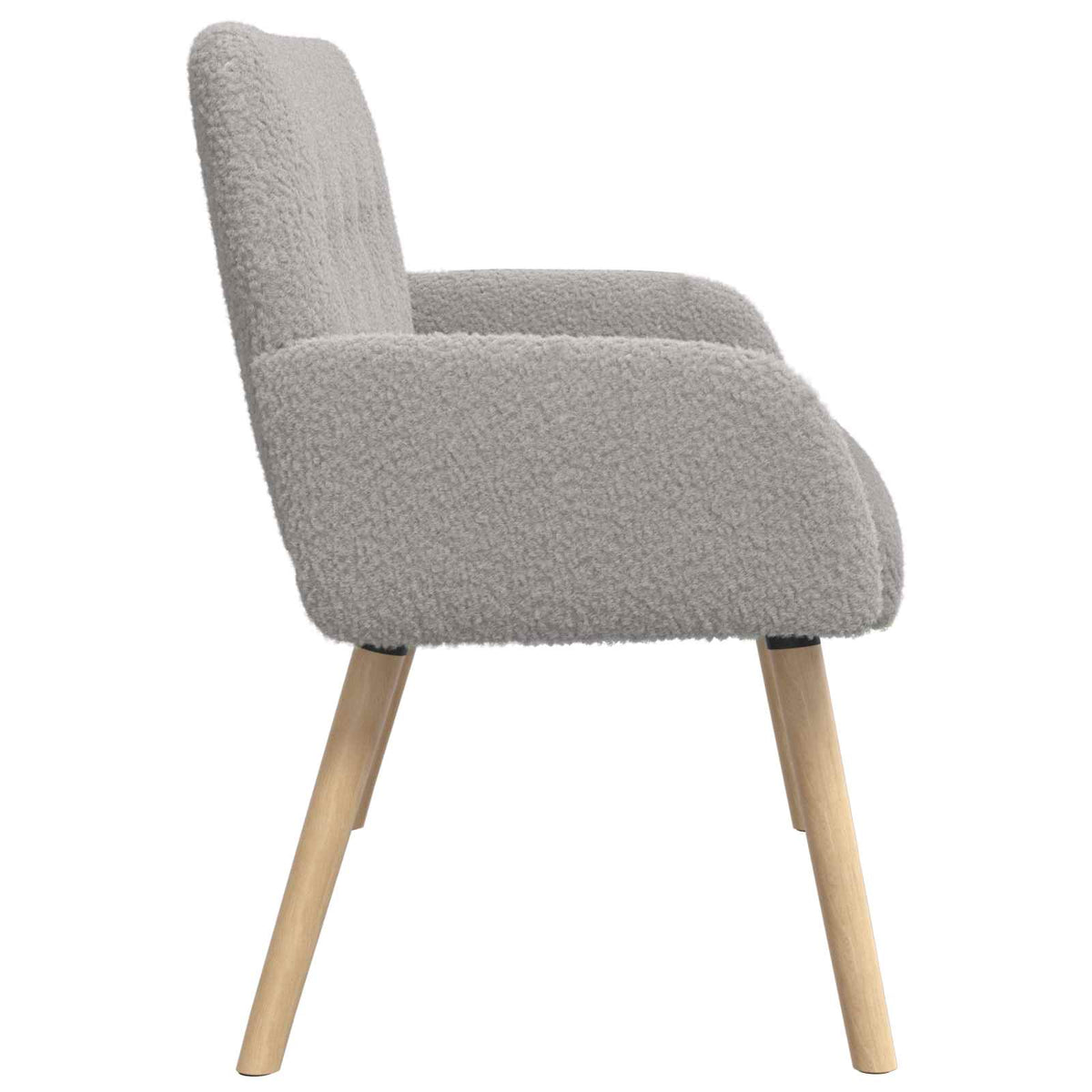 vidaXL 2 Seater Sofa with Solid Wood Legs Light Grey Bouclé