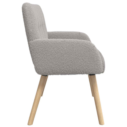 vidaXL 2 Seater Sofa with Solid Wood Legs Light Grey Bouclé