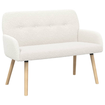 vidaXL 2 Seater Sofa with Solid Wood Legs Cream Bouclé