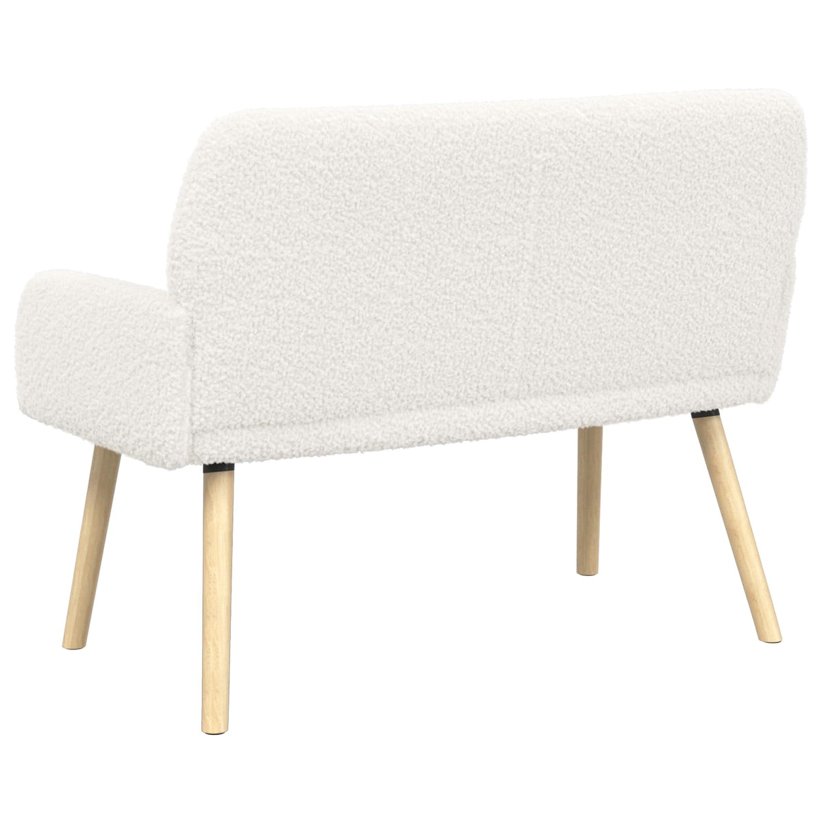 vidaXL 2 Seater Sofa with Solid Wood Legs Cream Bouclé