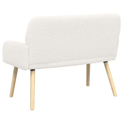vidaXL 2 Seater Sofa with Solid Wood Legs Cream Bouclé