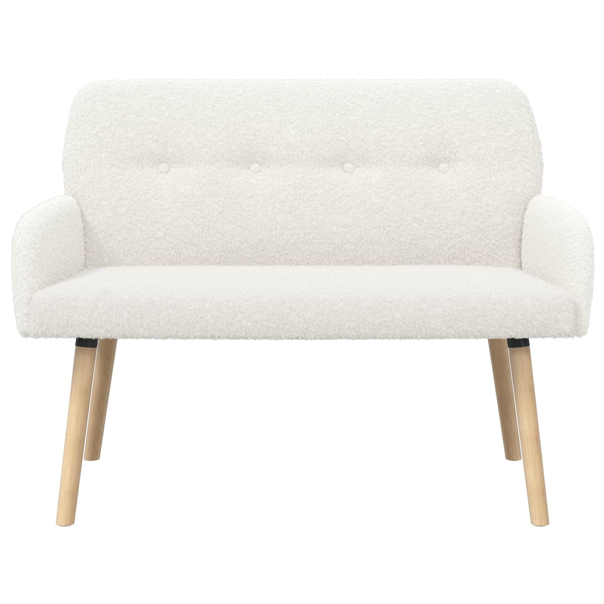 vidaXL 2 Seater Sofa with Solid Wood Legs Cream Bouclé