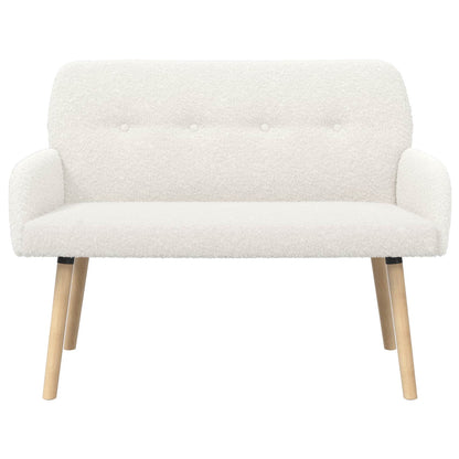 vidaXL 2 Seater Sofa with Solid Wood Legs Cream Bouclé
