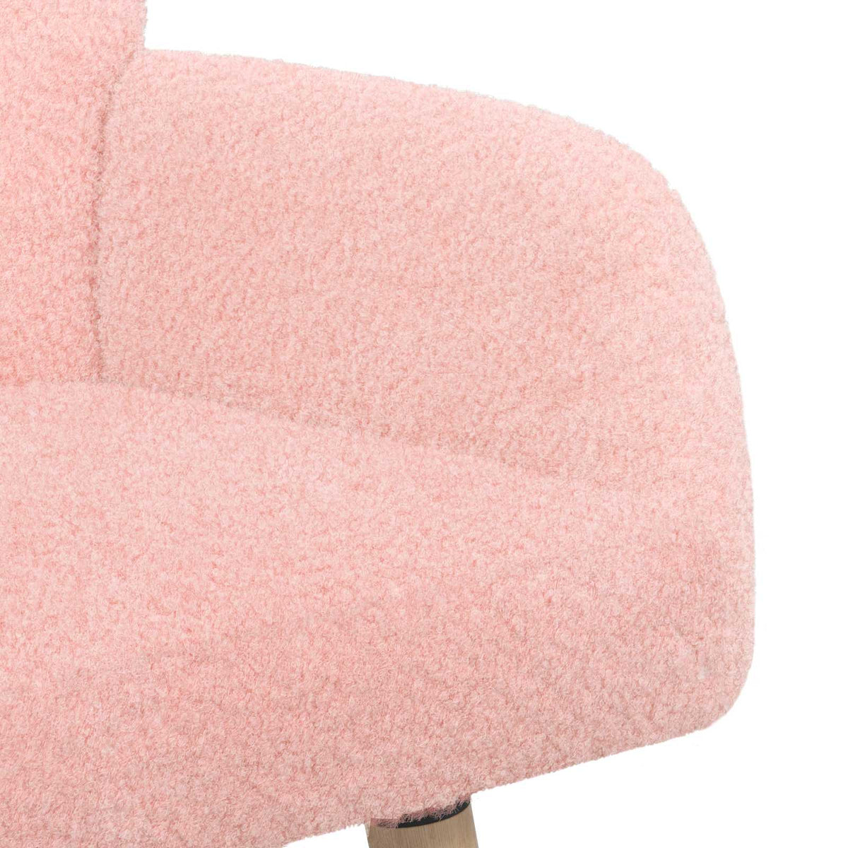 vidaXL 2 Seater Sofa with Solid Wood Legs Pink Bouclé